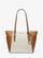 MK Charlotte Large Logo and Leather Top-Zip Tote Bag