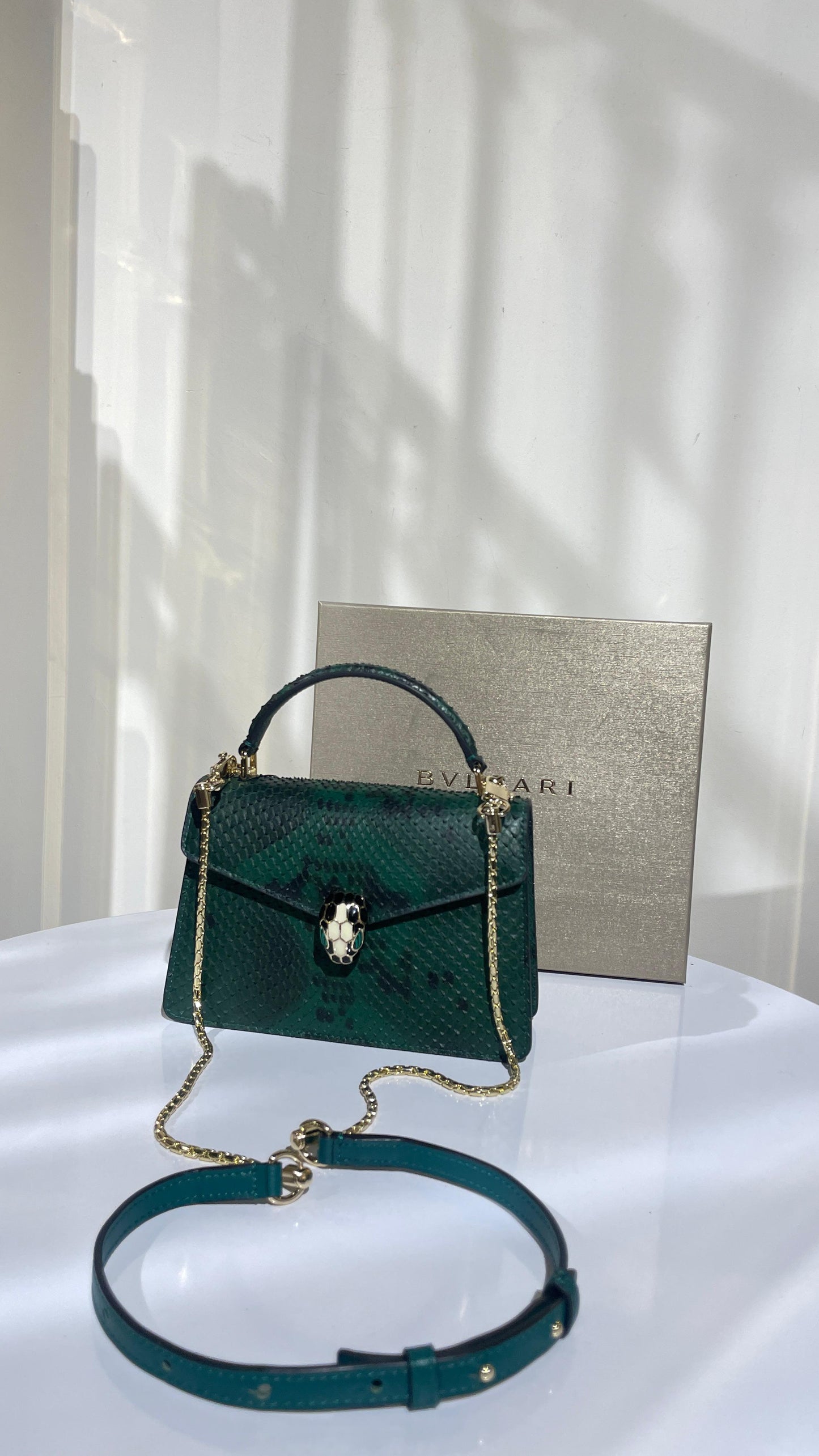 Bvlgari Serpenti Python Top Handle Bag
