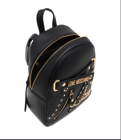 LOVE MOSCHINO Black Studded Mini Backpack