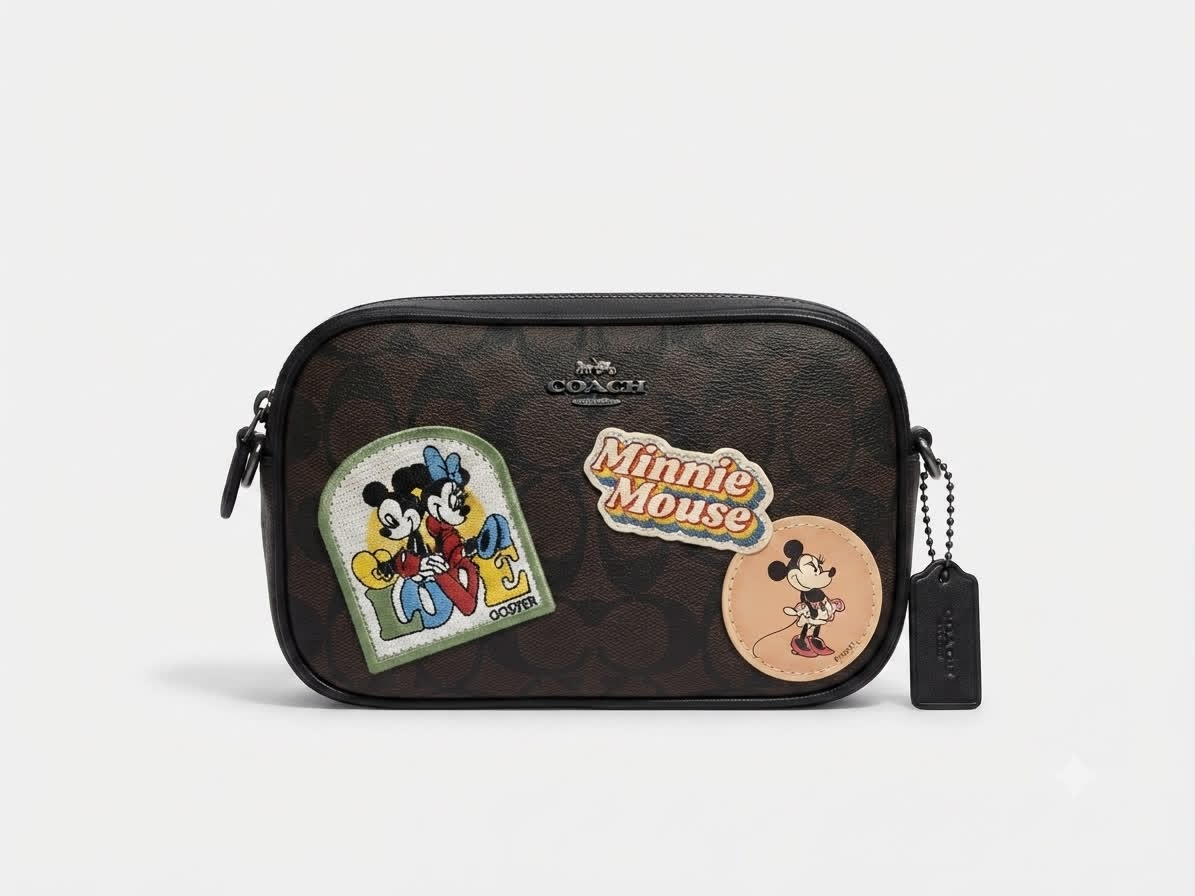 Coach x Disney Minnie Mouse Patches Signature Zip Zip Crossbody Purse