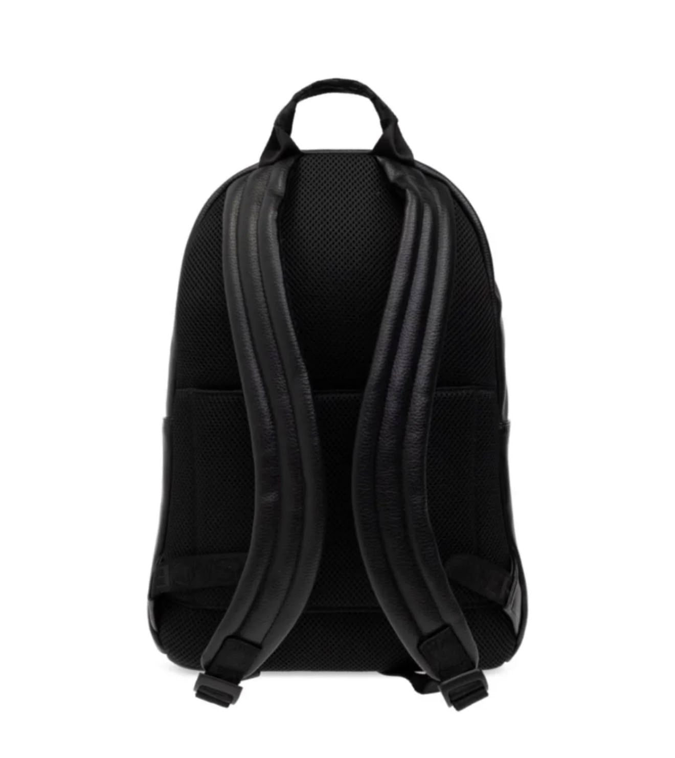 VERSACE JEANS COUTURE Black Logo Leather Backpack