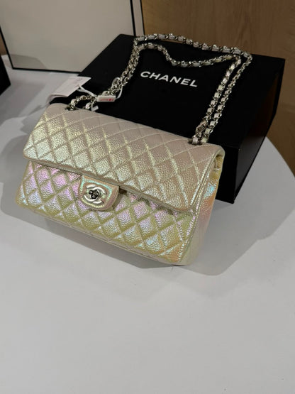 Chanel Classic Flap Bag (Iridescent Pearl/Champagne Finish)