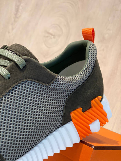 Hermès Bouncing Sneaker – Khaki & Signature Orange