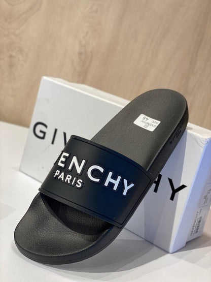 Givenchy Logo Slide Slipper – Core Black & White