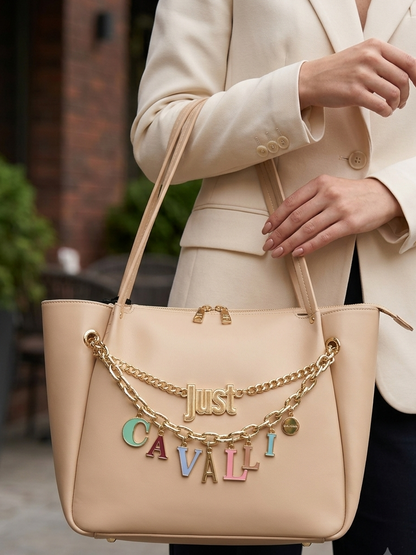 Just Cavalli Logo-Lettering Tote Bag