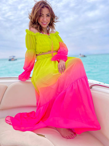 Summer chiffon Suit ( Two-piece)