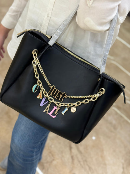 Just Cavalli Logo-Lettering Tote Bag