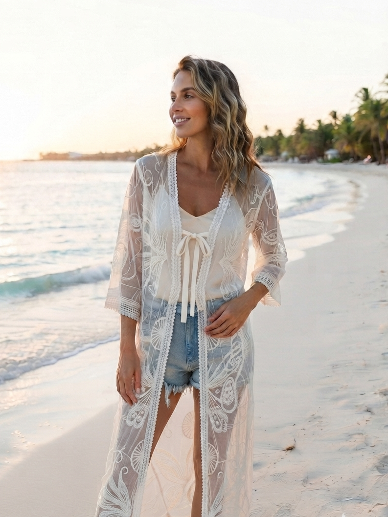 Sheer lace cardigan