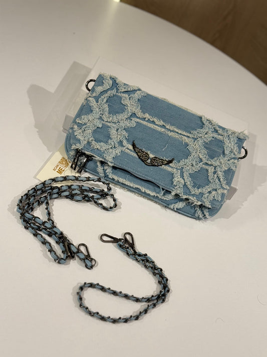 Zadig & Voltaire "Rock" clutch Denim Rock Clutch