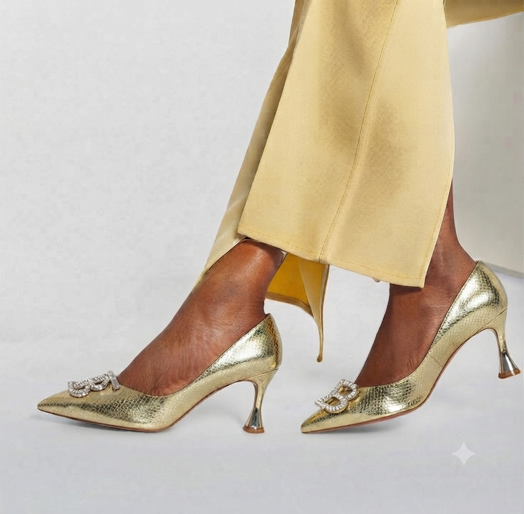 Women's Soiree heeled shoes (Gold)