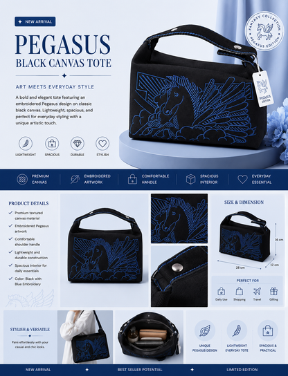 Handbags Canvas Hobo Pouch Pony Simple Embroidery Bag Travel Organizer Multiple colors #