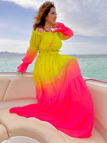 Summer chiffon Suit ( Two-piece)