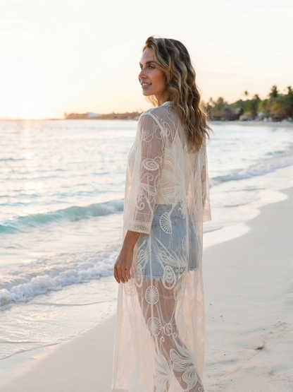 Sheer lace cardigan