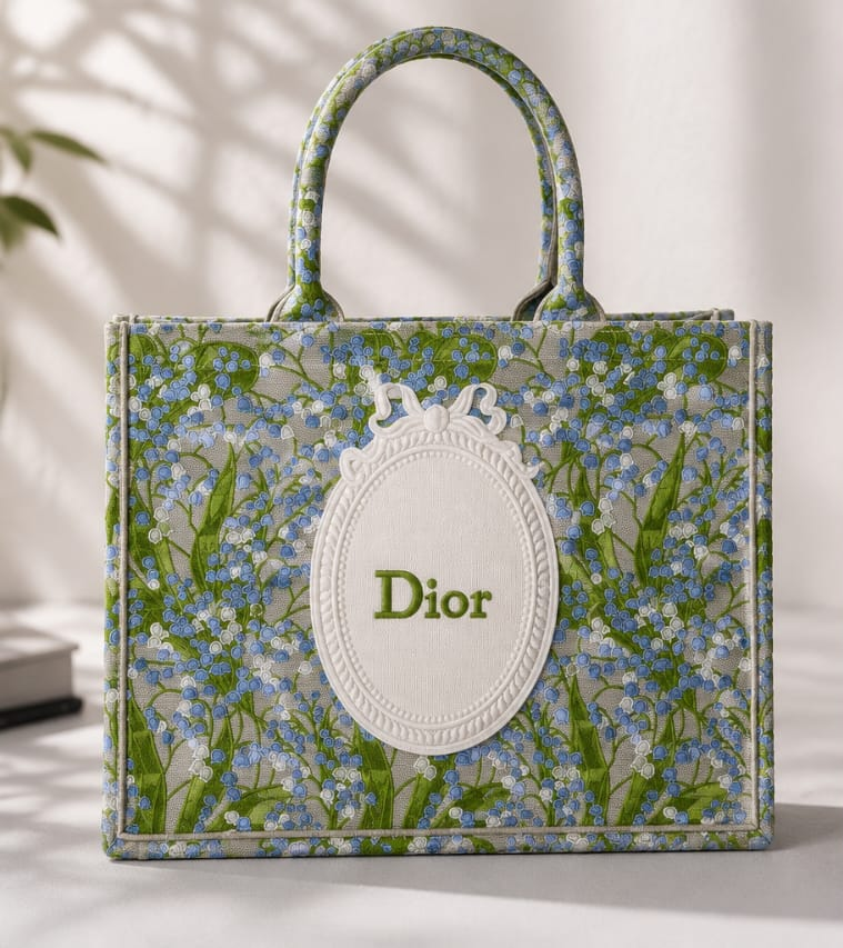 Dior The Meadow Embroidered Tote Bag